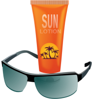 sunscreen and sunglasses
